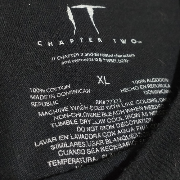 IT Chapter Two 100% Cotton XL t-shirt Pre-owned - Picture 2 of 4